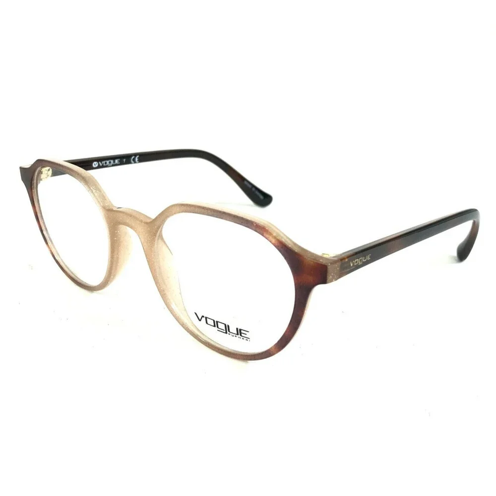 Vogue Eyeglasses Frames VO5226 2639 Brown Nude Fade Round Hexagon 48-19-140